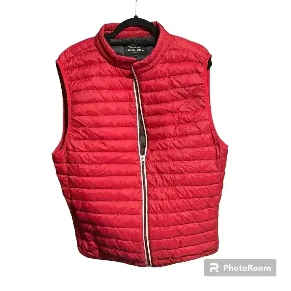 Ecoalf Puffer Vest Mens red Full Zip Sleeveless Down xl sustainable brand